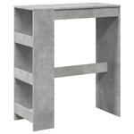 vidaXL Table de bar avec étagères gris béton bois d'ingénierie