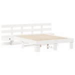vidaXL Cadre de lit avec tête de lit Blanc 135 x 190 cm Pin massif