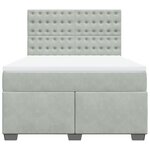 vidaXL Sommier à lattes de lit et matelas Gris clair 140x200cm Velours
