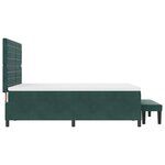 vidaXL Lit à ressorts avec matelas Vert foncé 140 x 190 cm Velours