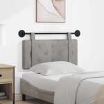 vidaXL Tête de lit suspendue Gris clair Velours