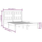 vidaXL Cadre de lit sans matelas gris bois de pin massif