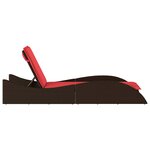 vidaXL Chaise longue avec coussin Marron 60x205x73 cm Résine tressée