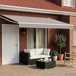 vidaXL Cadre de store rétractable électrique Blanc 4 5 × 3 m Aluminium