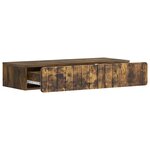 vidaXL Table d'appoint murale Chêne fumé 87 5 x 34 5 x 17 cm