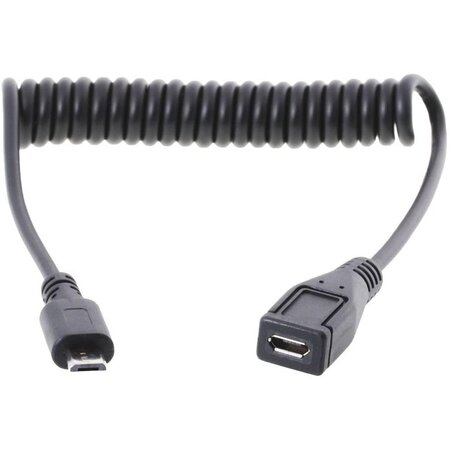 Rallonge spiralée USB Micro-B vers Micro-B Noir 0.60m DELOCK