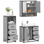 vidaXL Ensemble de meubles de salle de bain 3 Pièces Sonoma gris