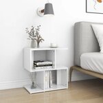 vidaXL Tables de chevet 2 Pièces blanc brillant bois d'ingénierie