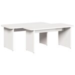 vidaXL Table basse 2 Pièces Blanc 100 x 69 x 35.5 cm Bois de pin massif