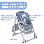 Chaise Haute Polly Easy - CHICCO - Réglable - Gris - Mixte