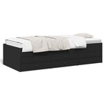 vidaXL Lit de jour avec tiroirs noir 75x190 cm bois d'ingénierie
