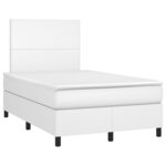 vidaXL Sommier à lattes de lit avec matelas et LED Blanc 120x200 cm