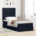 vidaXL Cadre de lit ottoman avec matelas noir 80x200 cm tissu