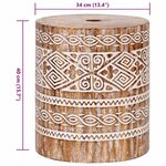 vidaXL Pied de parasol blanc lavé Ø34 x 40 cm Bois massif