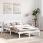 vidaXL Cadre de lit avec tête de lit Blanc 120 x 190 cm Pin massif