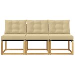 vidaXL 3 Pièce Sofa de milieu extérieur