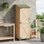 vidaXL Abri de jardin avec toit Naturel 59 5 x 56 x 176 5 cm