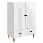 vidaXL Buffet Blanc brillant 66 x 34 5 x 95 cm Bois d'ingénierie