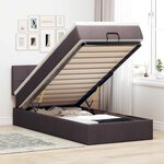 vidaXL Lit ottoman avec matelas marron foncé 100x200 cm tissu