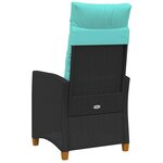 vidaXL Chaise inclinable avec plateau à thé 62 x 64 x 112 cm polyrotin