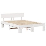 vidaXL Cadre de lit avec tête de lit Blanc 140 x 200 cm Pin massif