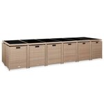 vidaXL Salon de jardin avec coussins 17 Pièces Résine tressée Beige