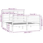 vidaXL Cadre de lit sans matelas bois massif 150x200 cm