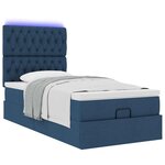 VidaXL Cadre de lit ottoman avec matelas bleu 80x200 cm tissu
