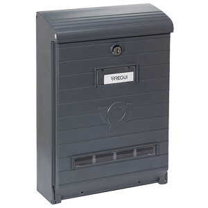 Boîte aux lettres plastique  Mare E1065  Robuste  Grande capacité  Gris