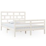 vidaXL Cadre de lit sans matelas blanc bois de pin massif