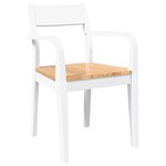 vidaXL Chaises à manger 2 Pièces blanc bois massif caoutchouc