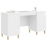 vidaXL Bureau Blanc brillant 142 5 x 50 x 75 cm Bois d'ingénierie