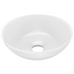 vidaXL Lavabo de salle de bain Céramique Blanc mat Rond