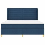 vidaXL Lit à ressorts avec matelas gris foncé 90x190 cm Bleu tissu
