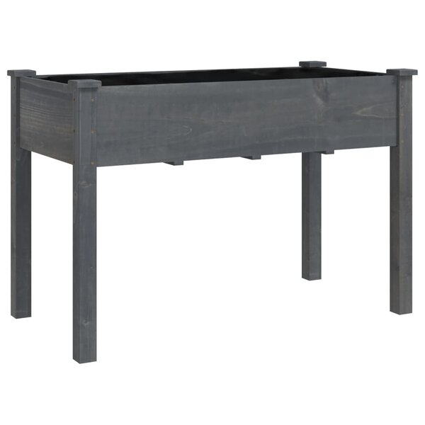 vidaXL Jardinière avec doublure gris 118x59x76 cm bois massif de sapin