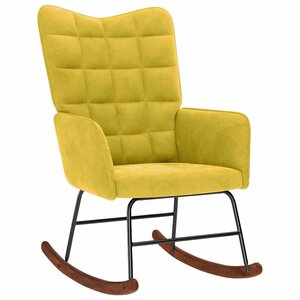 vidaXL Chaise à bascule Jaune Velours