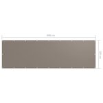 Vidaxl écran de balcon taupe 120x400 cm tissu oxford