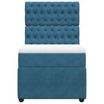 vidaXL Sommier à lattes de lit avec matelas Bleu foncé 100x200 cm
