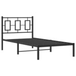 vidaXL Cadre de lit métal avec tête de lit noir 90x190 cm