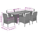 vidaXL Ensemble à manger de jardin et coussins 7 Pièces beige poly rotin