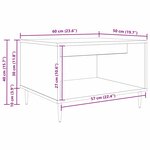 vidaXL Table basse Bois ancien 60 x 50 x 40 cm Bois d'ingénierie