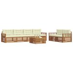 vidaXL Ensemble de canapés d'extérieur 7 pc Naturel et Crème