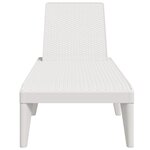 vidaXL Chaise longue blanc 186x60x29 cm PP