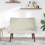 vidaXL Sofa 2 places Crème 115 x 61 x 87 cm Velours