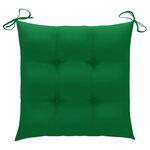vidaXL Chaises de jardin et coussins vert lot de 4 Bois de teck massif