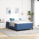 Cadre de lit vidaXL Bleu 140x190 cm en tissu côtelé