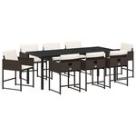 vidaXL Ensemble de salle à manger pour jardin 9 Pièces Marron polyrotin