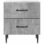 vidaXL Cabinet de chevet avec tiroir Gris béton 43 x 34 5 x 47 5 cm