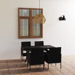 vidaXL Ensemble à manger de jardin 5 Pièces Résine tressée Noir