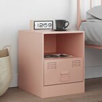vidaXL Table de chevet rose 34 5x39x44 cm acier